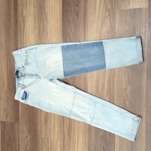 Gap Mid Rise Girlfriend Patchwork Jeans